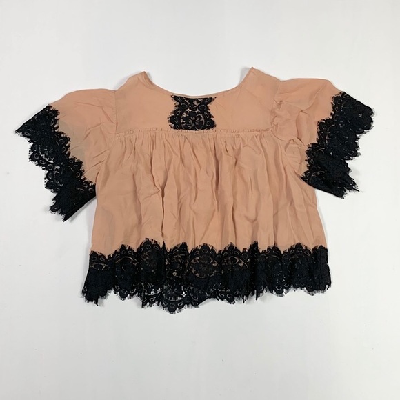 NWT FLANNEL silky babydoll blouse - Picture 1 of 5